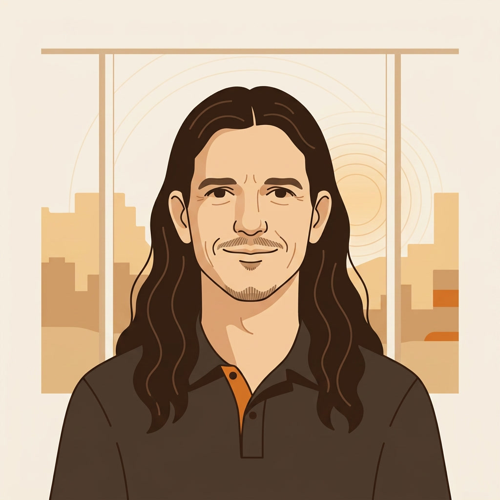 Illustrated portrait of Jason Jacoby, founder of Hiberden